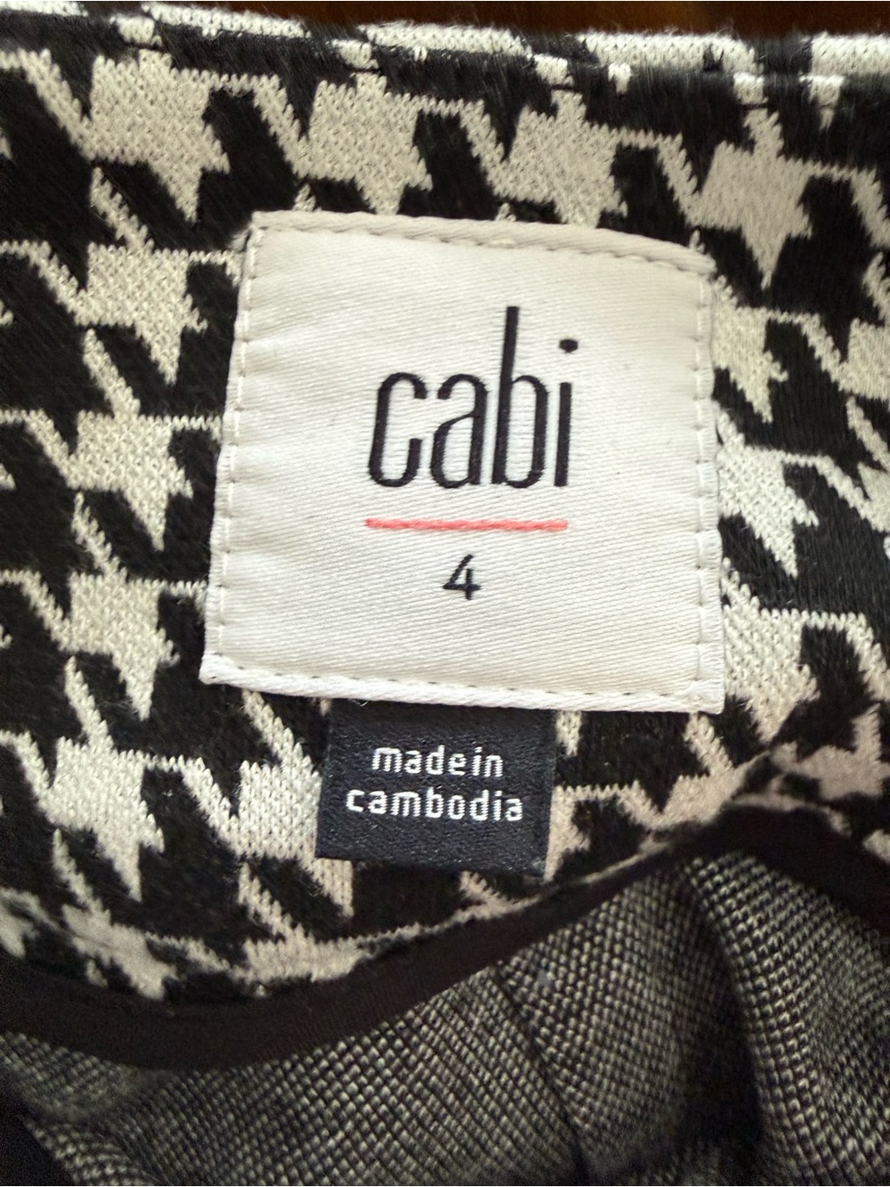 Cabi Houndstooth A-Line Midi Skirt - Black & White - Picture 3 of 3
